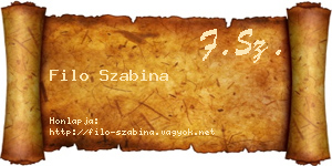 Filo Szabina névjegykártya