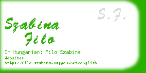 szabina filo business card